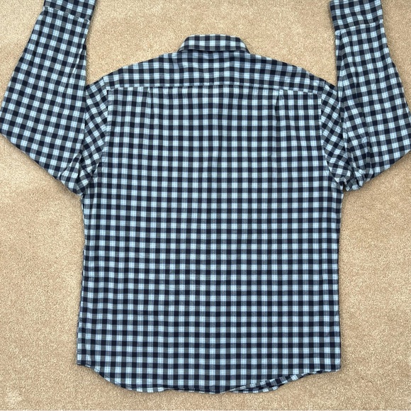 UNTUCKit Shirt Large Blue Check Button Up Cotton Business Casual Preppy Men - Picture 12 of 13